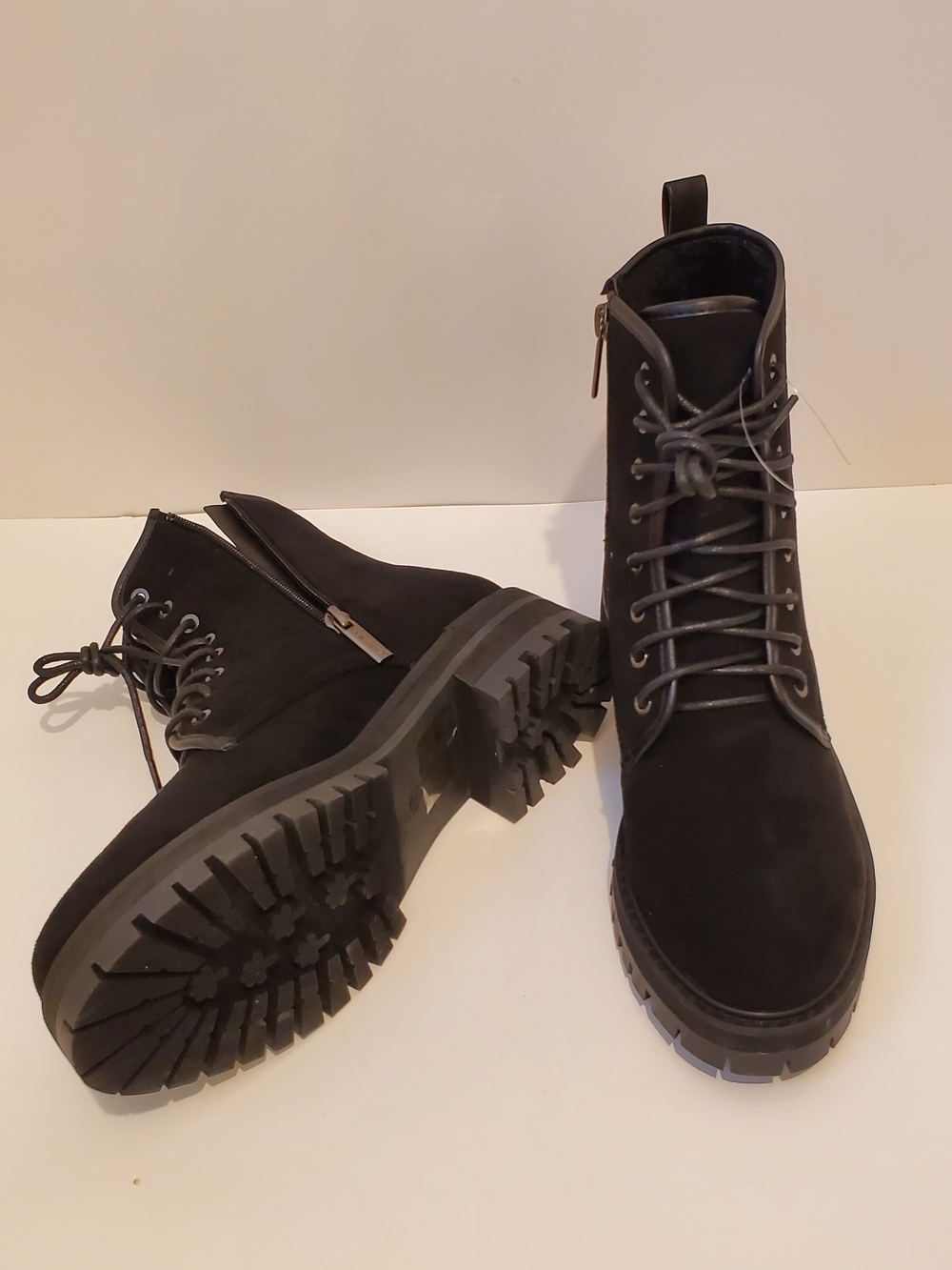 Black Women's Lace-Up Combat Boots